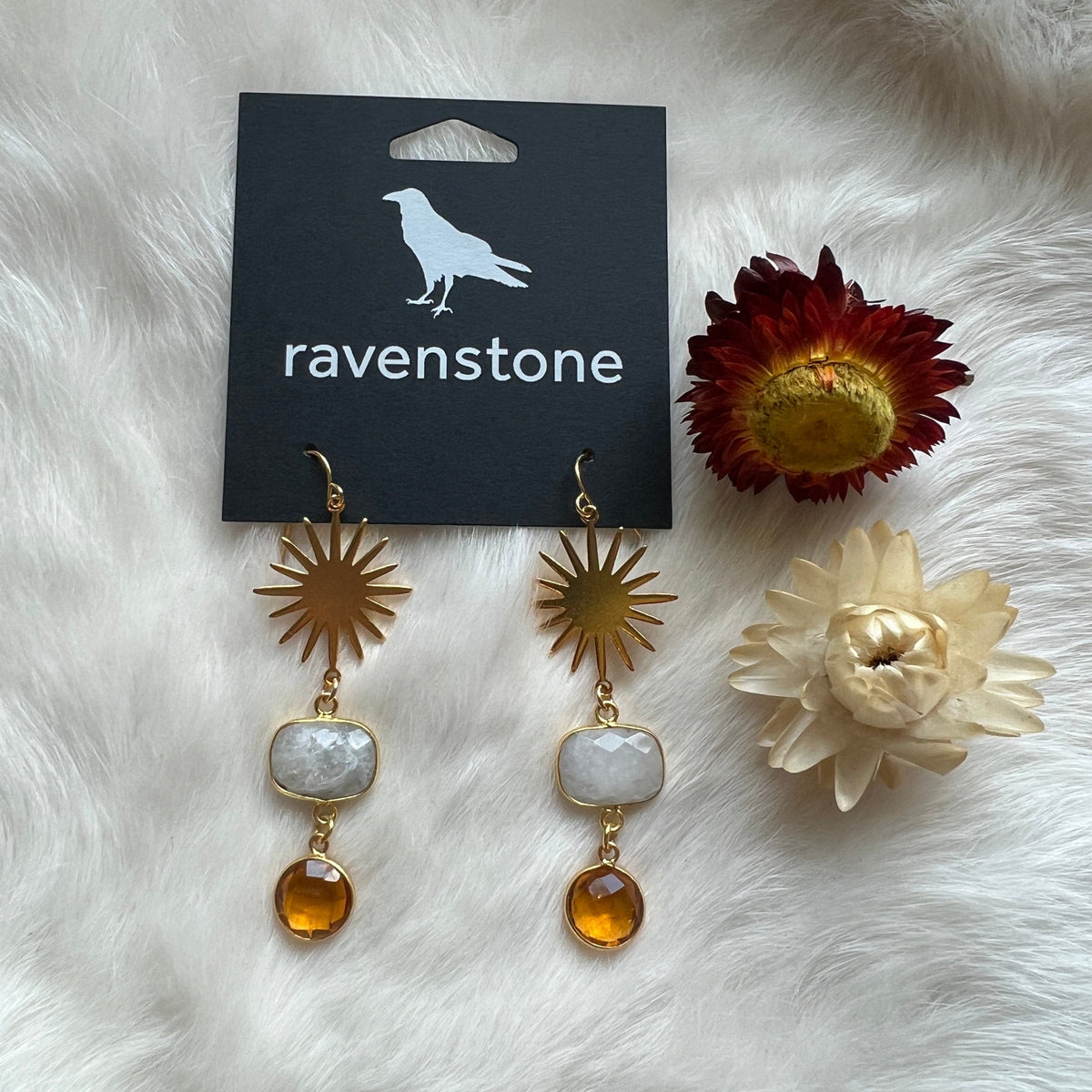Ravenstone The Moonstone &amp; Citrine Earrings