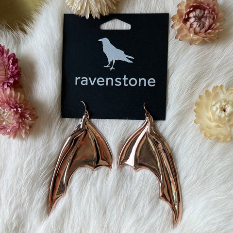 Ravenstone The Rose Gold Wing Earrings