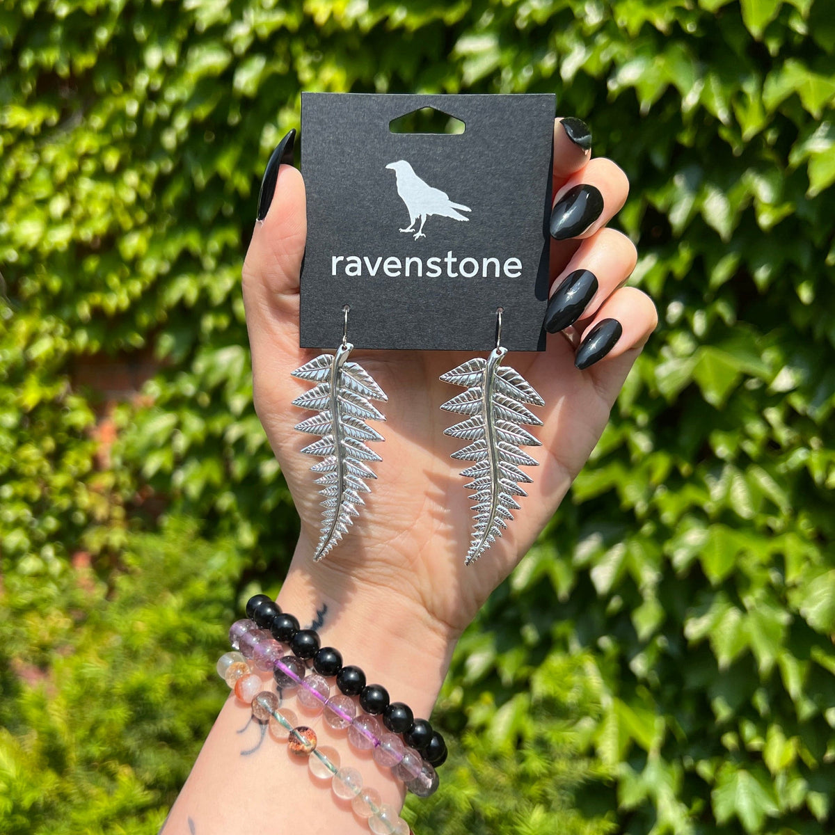 Ravenstone The Silver Fern Earrings