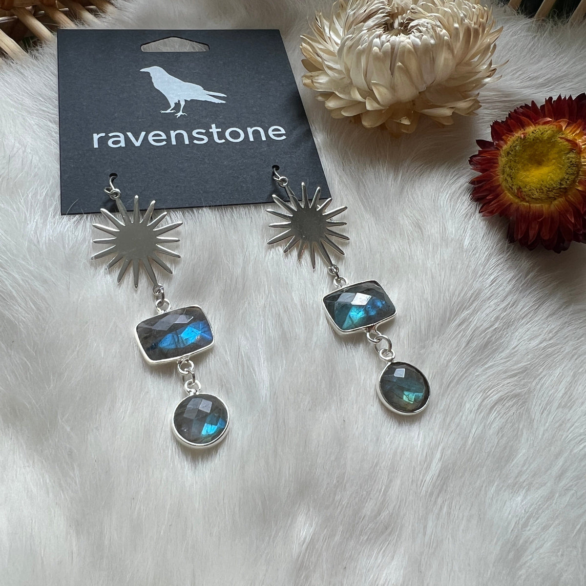 Ravenstone The Silver Labradorite Earrings