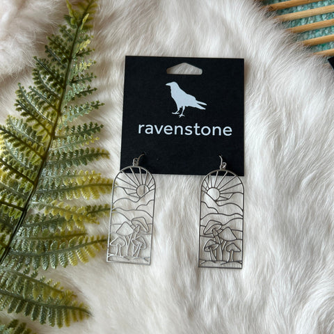 Ravenstone The Silver Mushroom Valley Earrings