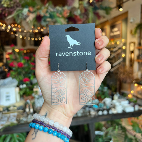 Ravenstone The Silver Mushroom Valley Earrings
