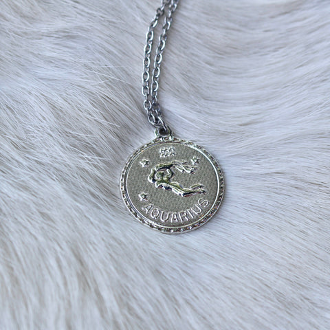 Ravenstone Aquarius (January 20 – February 18) The Silver Zodiac Necklace