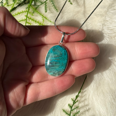 Ravenstone Azurite | Chyrsocolla Necklace "Beau"