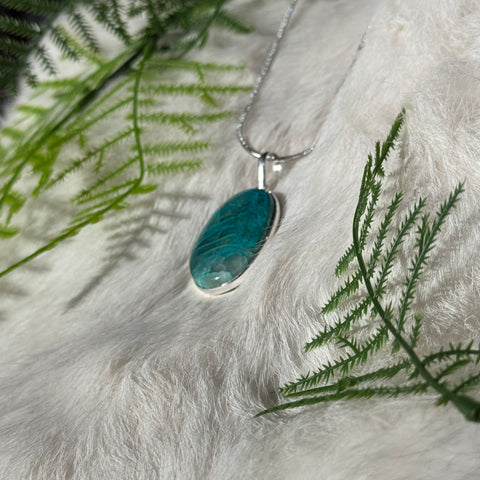 Ravenstone Azurite | Chyrsocolla Necklace "Beau"