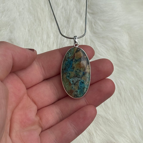 Ravenstone Azurite | Chyrsocolla Necklace "Ginny"