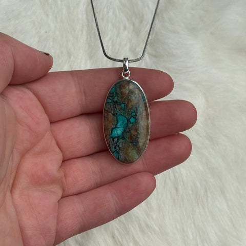 Ravenstone Azurite | Chyrsocolla Necklace "Hermione"