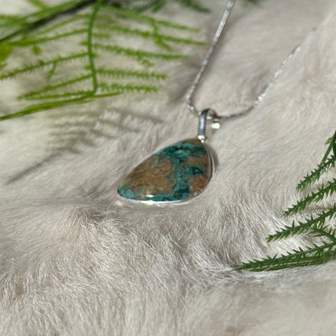 Ravenstone Azurite | Chyrsocolla Necklace "Lexie"