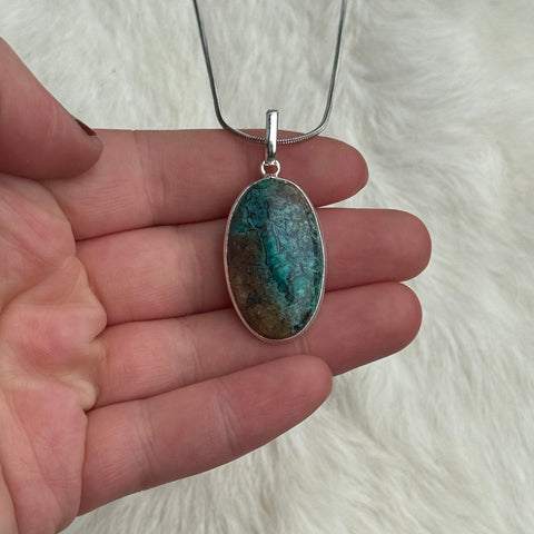 Ravenstone Azurite | Chyrsocolla Necklace "Lucius"