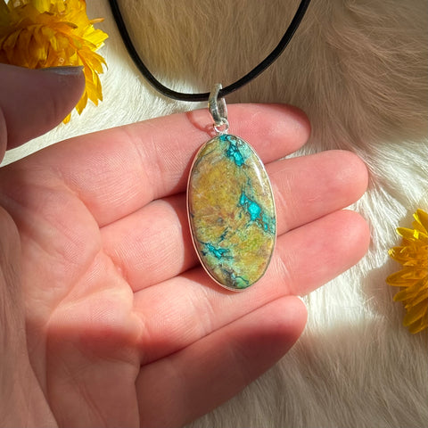 Ravenstone Azurite | Chyrsocolla Necklace "Sylvia"