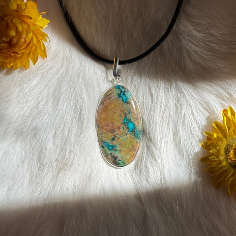 Ravenstone Azurite | Chyrsocolla Necklace "Sylvia"