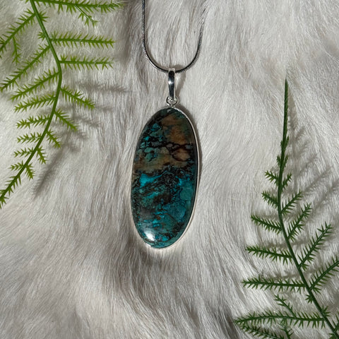 Ravenstone Azurite | Chyrsocolla Necklace "Val"