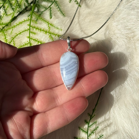 Ravenstone Blue Lace Agate Necklace "Alycia"