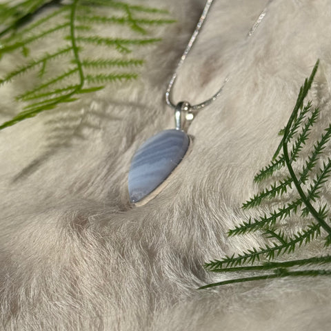 Ravenstone Blue Lace Agate Necklace "Alycia"
