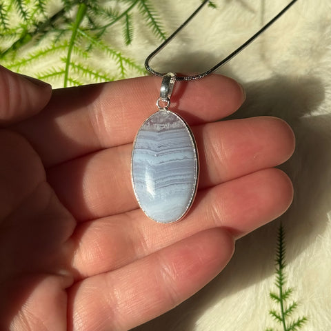 Ravenstone Blue Lace Agate Necklace "Edith"