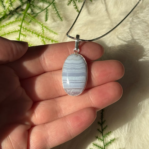 Ravenstone Blue Lace Agate Necklace "Malia"
