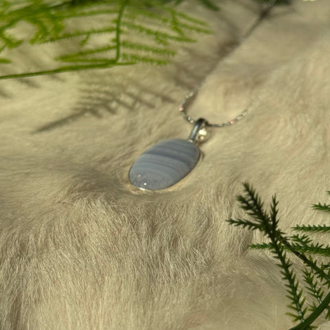 Ravenstone Blue Lace Agate Necklace "Malia"