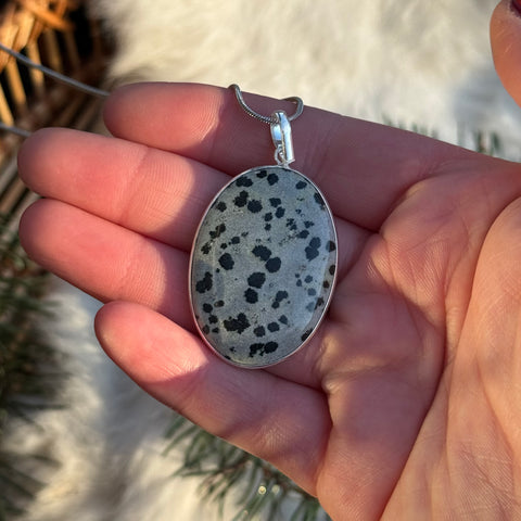 Ravenstone Dalmatian Jasper Necklace "Vivian"