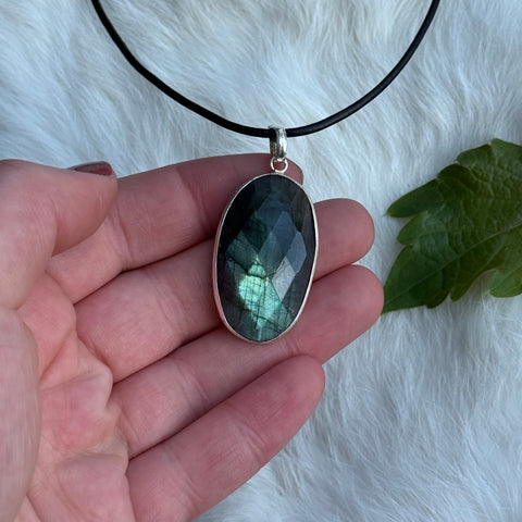 Ravenstone Faceted Labradorite Necklace "Bridgette"