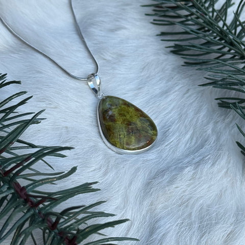 Ravenstone Green Opal Necklace "River"