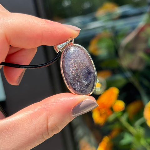 Ravenstone Iolite | Sunstone Necklace "Aldora"