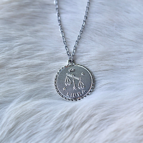 Ravenstone Libra (September 23 – October 22) The Silver Zodiac Necklace