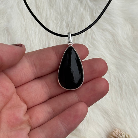 Ravenstone Rainbow Obsidian Necklace "Carrie"