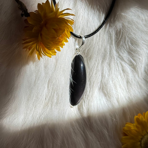 Ravenstone Rainbow Obsidian Necklace "Harriet"