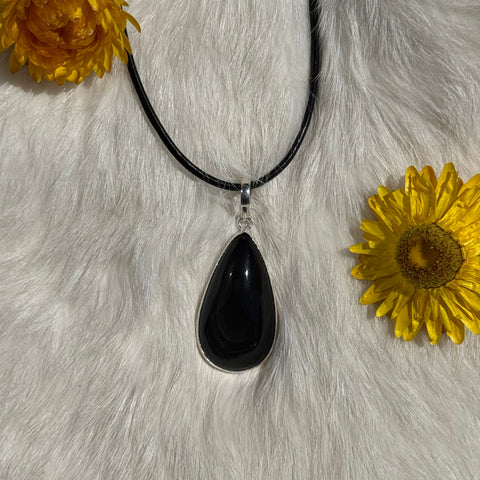 Ravenstone Rainbow Obsidian Necklace "Pedro"