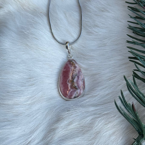 Ravenstone Rhodochrosite Necklace "Elsie"