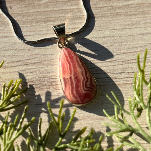 Ravenstone Rhodochrosite Necklace "Isabel"