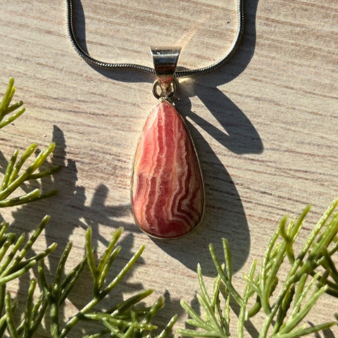 Ravenstone Rhodochrosite Necklace "Isabel"