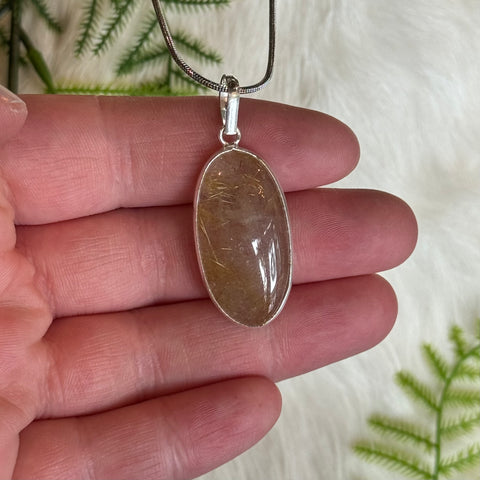 Ravenstone Rutilated Quartz Necklace "Fay"