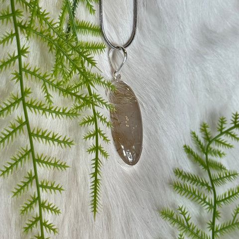 Ravenstone Rutilated Quartz Necklace "Fay"