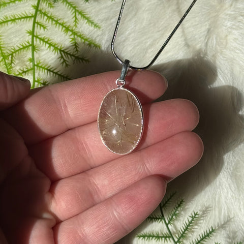 Ravenstone Rutilated Quartz Necklace "Lacey"