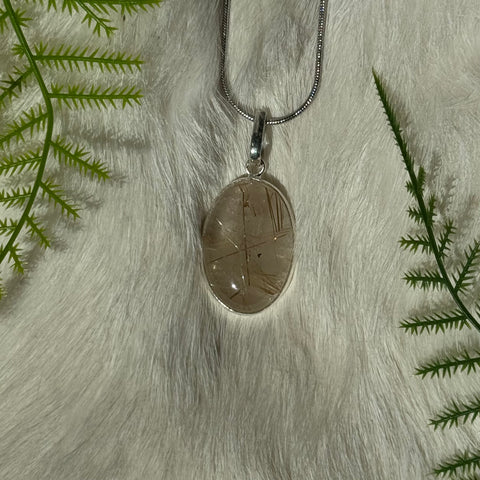 Ravenstone Rutilated Quartz Necklace "Lacey"