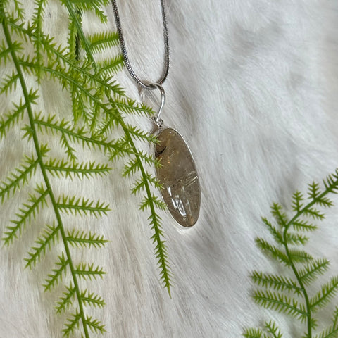 Ravenstone Rutilated Quartz Necklace "Misty"