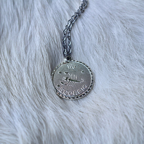 Ravenstone Scorpio (October 23 – November 22) The Silver Zodiac Necklace