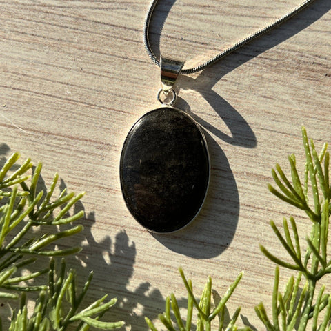 Ravenstone Silver Obsidian Necklace "Billie"