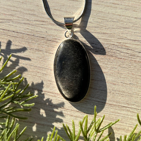 Ravenstone Silver Obsidian Necklace "Jenna"