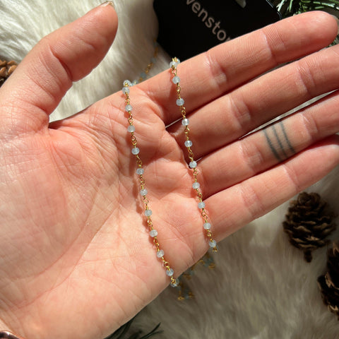Ravenstone The Aquamarine Bead Necklace