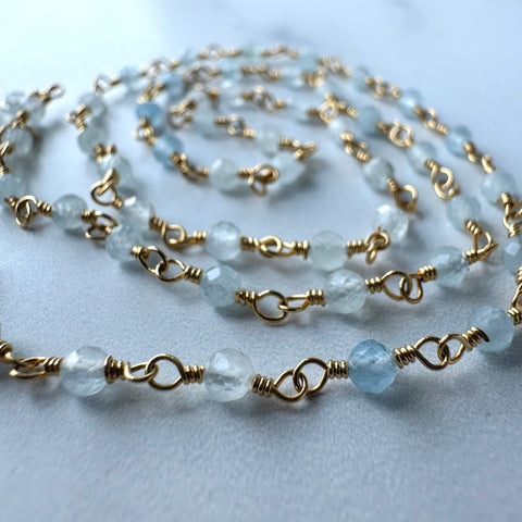 Ravenstone The Aquamarine Bead Necklace