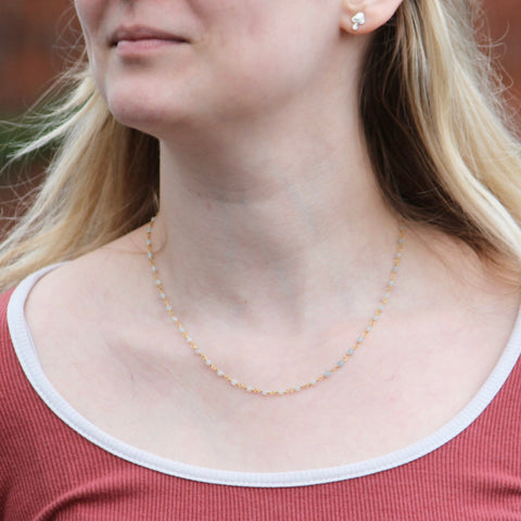 Ravenstone The Aquamarine Bead Necklace