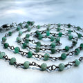 Ravenstone The Emerald Bead Necklace | Silver Oxide