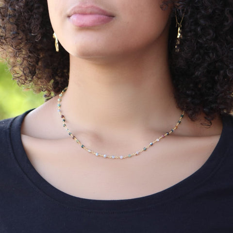 Ravenstone The Moss Agate Bead Necklace
