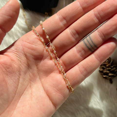 Ravenstone The Orange Moonstone Bead Necklace