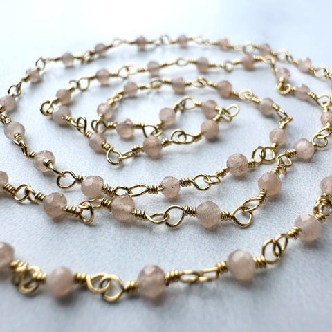Ravenstone The Orange Moonstone Bead Necklace