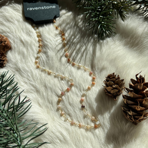 Ravenstone The Pink Opal Bead Necklace