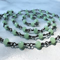Ravenstone The Prehnite Bead Necklace | Silver Oxide