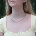 Ravenstone The Prehnite Bead Necklace | Silver Oxide
